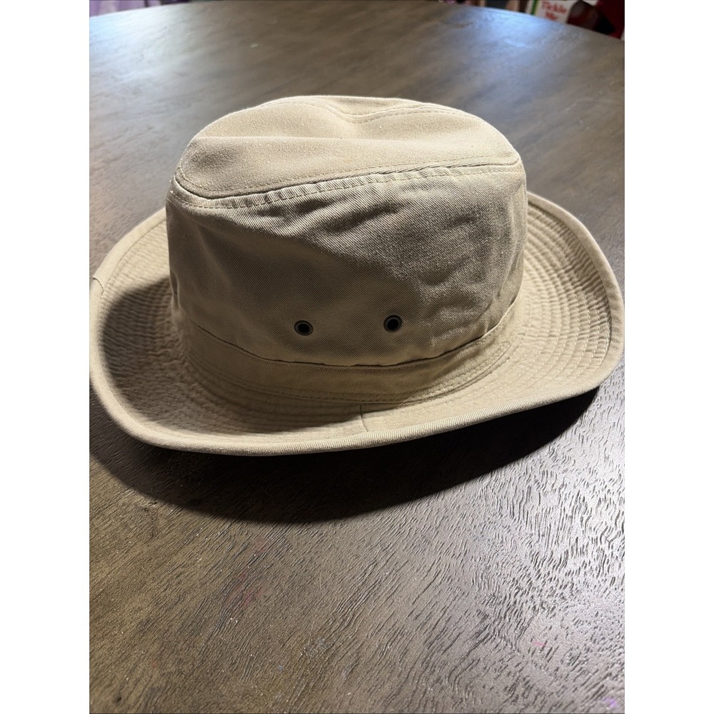 Dorfman Pacific Co. Canvas Fedora Safari Hat Men's Khaki 100% Cotton Sz L